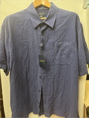 NWT Men’s Toscano 100% Silk Button Down Shirt Sz XXL